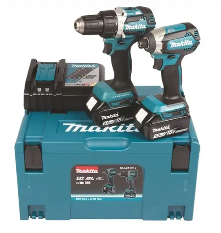 Makita DLX2189TJ / Sada aku nářadí: vrtačka DDF484Z & rázový utahovák DTD153Z / 18V / 2x 5.0Ah
