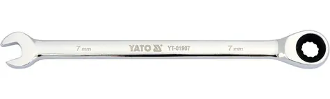 YATO YT-01907 / Klíč očkoplochý ráčnový 7 mm / 130 mm
