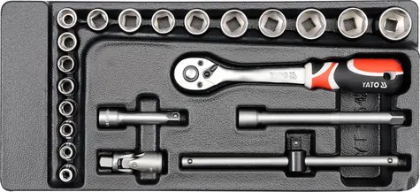 YATO YT-5542 / Vložka do zásuvky - klíče nástrčné / 22ks / 6-22mm / gola