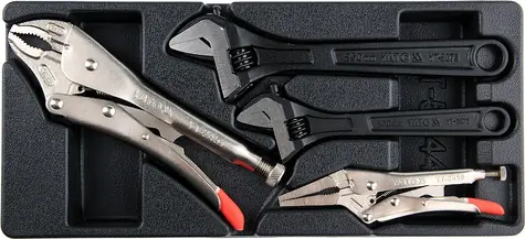 YATO YT-55444 / Vložka do zásuvky - 2x klíč nastavitelný 200/250mm / 2x kleště samosvorné 250/125mm