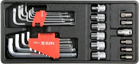 YATO YT-55451 / Vložka do zásuvky - sada imbus & torx & bity / 31ks