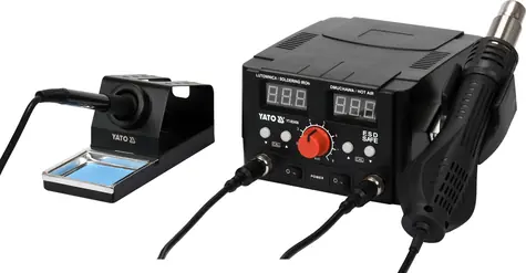 YATO YT-82458 / Pájecí stanice 2v1 s LED displejem / 750W & 75W / 100 - 480°C / 200 - 480°C