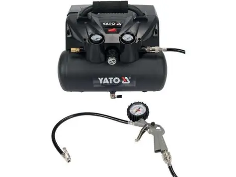 YATO YT-23241 / Bezolejový aku kompresor / 800W / 6L / Tlak 8 bar / 98 L za minutu / 18V / 2x 3.0Ah