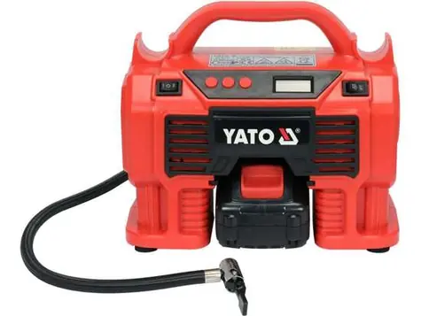 YATO YT-23247 / Bezolejový aku kompresor / 60W / Tlak 11 bar / 21 L za minutu / 18V / 3.0Ah 