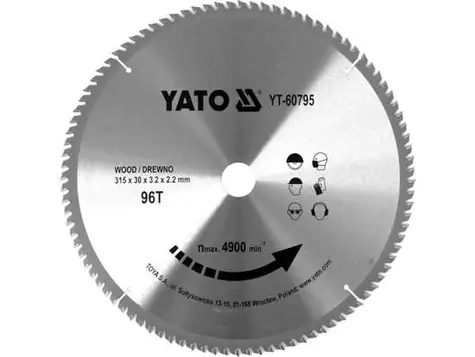 YATO YT-60795 / Řezný kotouč na dřevo 40T 300x30mm
