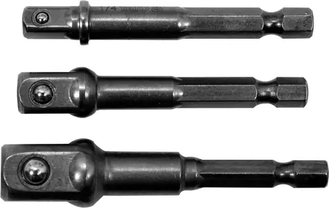 YATO YT-04685 / Sada adaptérů 3ks / HEX 1/4 | 3/8 | 1/2