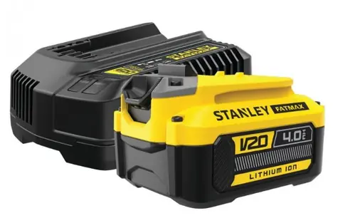 Stanley V20 4.0Ah startovací sada akumulátor + nabíječka / 18V / 1x 4.0 Ah