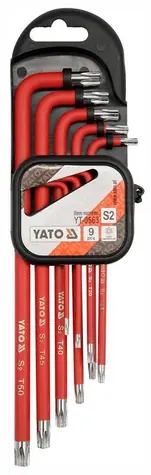 YATO YT-0563 / Sada klíčů TORX s otvorem 9 ks delší