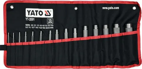 YATO YT-3591 / Sada průbojníků na kůži 15 ks