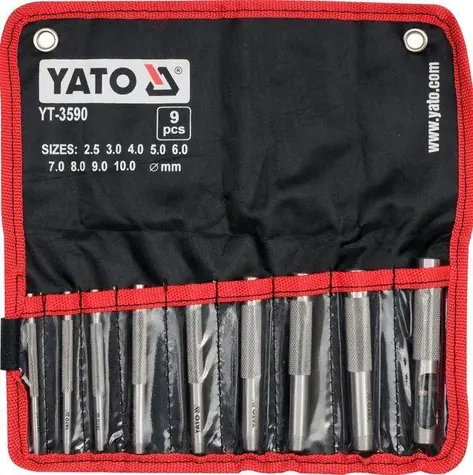 YATOYT-3590 / Sada průbojníků na kůži 9 ks