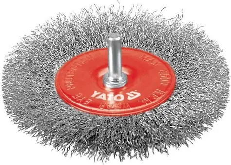 YATO YT-4758 / Kartáč drátěný boční s nástavcem do vrtačky 100 mm / INOX