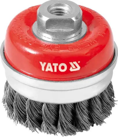 YATO YT-4768 / Kartáč drátěný čelní M14 x 75 mm / INOX