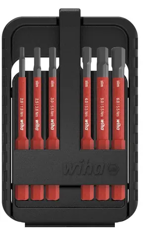 Wiha 43156 Sada nástavců slimBit electric / 6 bitů / šestihran