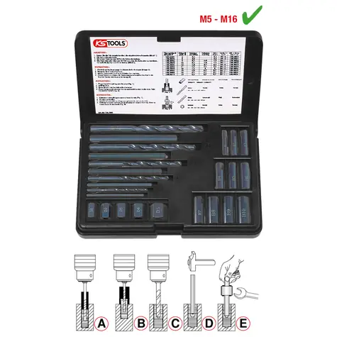 KS Tools Souprava k vysoustružení závitů / 25 dílů / profily M5 až M16