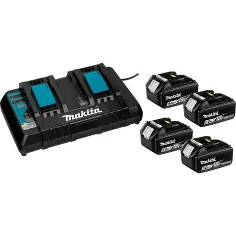 Makita 199483-0 / Akumulátor a nabíječka BL 1850B + DC18RD / 18V / 4x 5.0Ah / Li-Ion