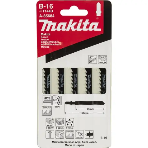 Makita A-85684 pilový list na dřevo 75mm Sada B-16 (5 ks)