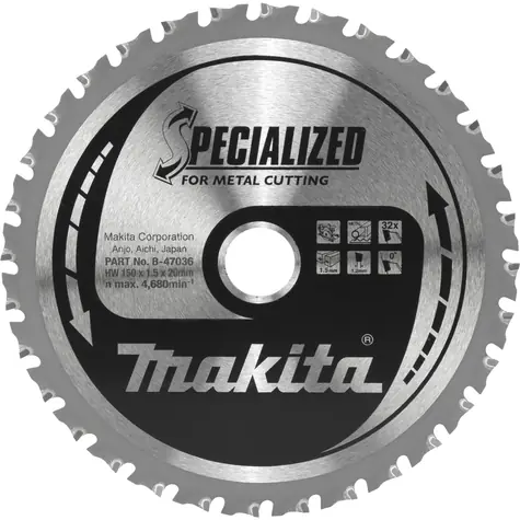 Makita B-47036 / pilový kotouč na kov / průměr 150 x 20mm / počet zubů 32