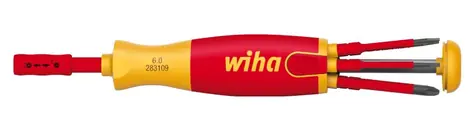 Wiha 38612 Šroubovák se zásobníkem nástavců LiftUp electric / 6x slimBit nástavec / Plochý / Phillips