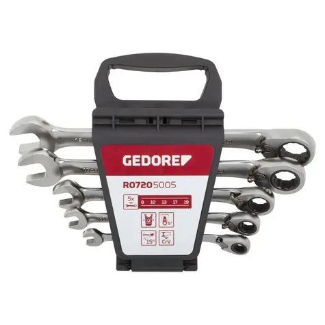 GEDORE 3300872 / Sada plochých oboustranných klíčů / 8 - 19 / 5 ks