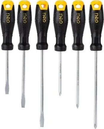 Deli Tools EDL620006 Sada šroubováků s magnetem / 3x plochý / 3x křížový