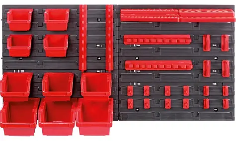 Kistenberg Závěsný systém ORDERLINE (10 boxů) červená / 22 držáků / 800 x 165 x 400 mm
