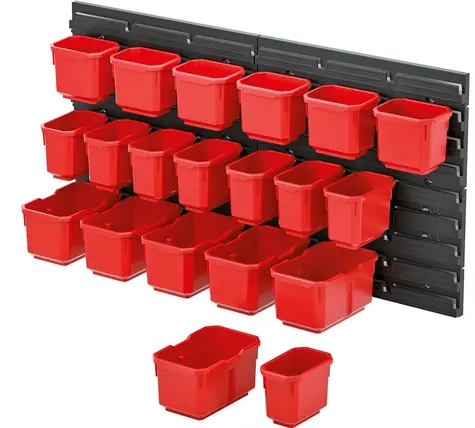 Kistenberg Závěsný systém ORDERLINE (20 boxů) červená / 20 boxů / 800 x 165 x 400 mm