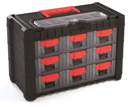Kistenberg Organizér CARGO černo-červená / 9 zásuvek / 400 x 200 x 260 mm