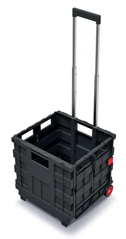 Kistenberg Přepravka skládací s madlem CART černá / 396 x 370 x 1008 mm / nosnost 25 kg 