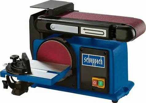 Scheppach BTS 800 / Kombinovaná bruska / pásová a čelní / 370W / 7.5m/s / 2980 ot-min / 150mm kotouč / 230V
