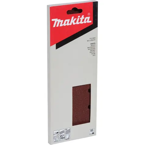 Makita P-31843 / Brusný papír na dřevo | kov | kámen / suchý zip / K60 / Rozměry 93x230 mm / děrovaný / 10 ks