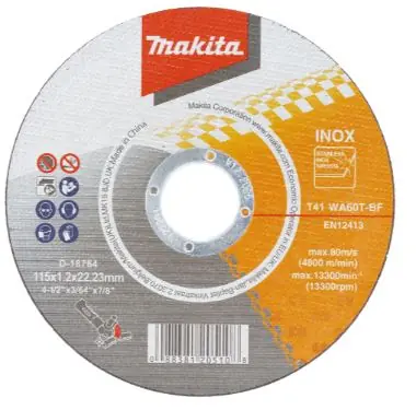Makita D-18764 Řezný kotouč na nerez ocel 115 x 1.2 x 22.23 mm