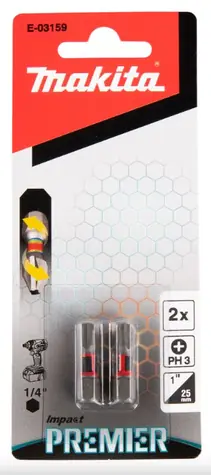 Makita E-03159 Impact Premier Sada bitů PH3x 25 mm 2 ks