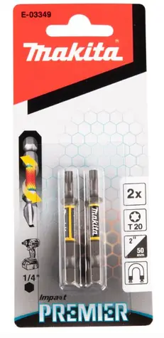 Makita E-03349 Impact Premier (E-form) Sada torzních bitů T20-50mm (2 ks)