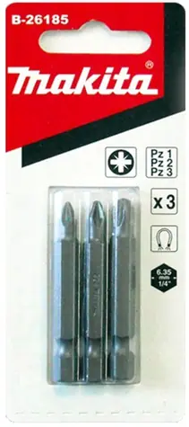 Makita B-26216 Sada bitů PZ1/2/3 x 50mm (3ks)