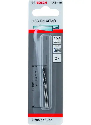 BOSCH HSS PointTeQ 2608577155 / Spirálový vrták / 2.0 x 24 mm / 2 ks
