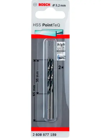 BOSCH HSS PointTeQ 2608577159 / Spirálový vrták / 3.2 x 36 mm / 2 ks