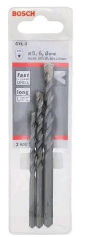 BOSCH 2608597709 CYL-3 / Sada vrtáků do betonu / Rozměry 5 & 6 & 8 mm / 3 ks