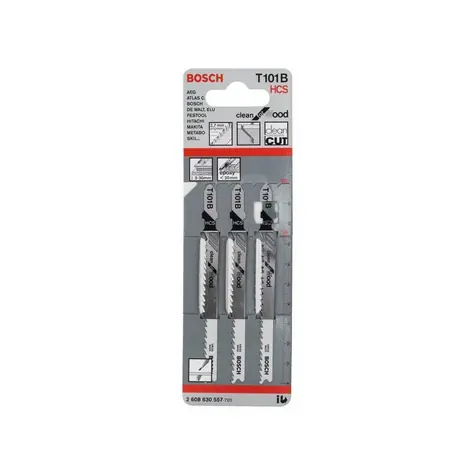 BOSCH 2608630557 / Pilový plátek do kmitací pily T 101 B / HCS / délka: 100 mm / Rozteč zubů: 2.7 mm / 3ks