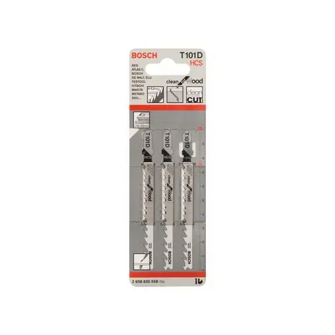 BOSCH 2608630558 / Pilový plátek do kmitací pily T 101 D / HCS / délka: 100 mm / Rozteč zubů: 4-5.2 mm / 3ks