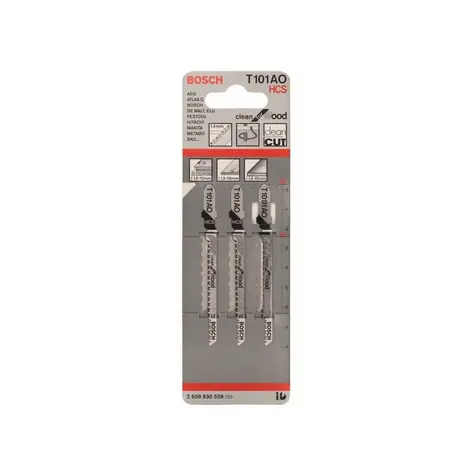 BOSCH 2608630559 / Pilový plátek do kmitací pily T 101 AO / HCS / délka: 83 mm / Rozteč zubů: 1.4 mm / 3ks