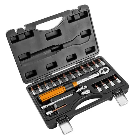 NEO TOOLS 08-821 / Momentový klíč se sadou bitů 21 ks / velikost 1/4 / kufřík / 5 - 25 Nm