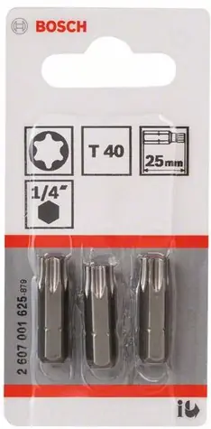 BOSCH 2607001625 / Extra-Hard sada bitů T40 25 mm 3 ks