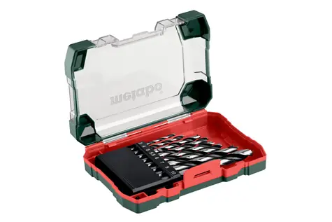 Metabo 626705000 / Kazeta vrtáků na dřevo / 3-10 mm / 8 dílů