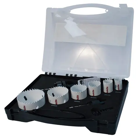 Makita D-47139 Sada 6 ks BIM vrtacích korunek / 20 & 25 & 32 & 40 & 51 & 65 mm / 2x adaptér / 1x pružina