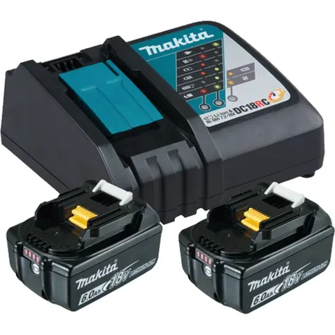 Makita 199480-6 Sada nabíječka DC18RC + 2x akumulátor BL1860B / 18V / 6.0Ah