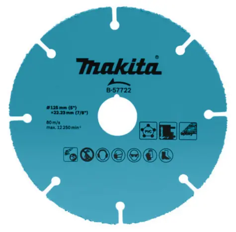 Makita B-57722 / Karbidový kotouč / 125 x 2mm / Průměr otvoru: 22.23 mm