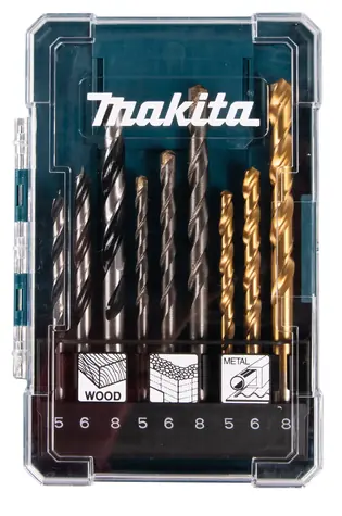 Makita D-71962 Sada vrtáků do kovu & dřeva & zdiva (9ks) / 5 & 6 & 8 mm