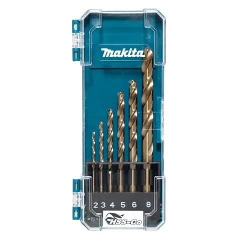 Makita D-75758 Sada 6ks vrtáků HSS-CO do kovu / 2 & 3 & 4 & 5 & 6 & 8 mm