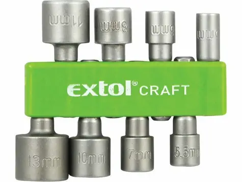 EXTOL-CRAFT Klíče nástrčné do vrtačky 8ks / 5-5.5-6-7-8-10-11-13mm / 1/4
