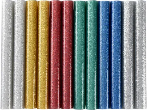 EXTOL-CRAFT Tyčinky tavné mix barev se třpytem (glitter) - pr.11x100mm 12ks 